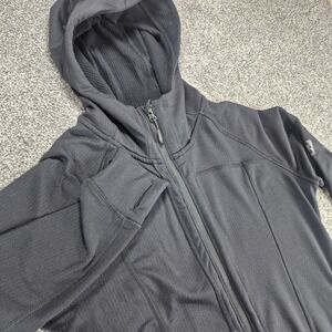 Eddie Bauer First Ascent High‎ Route Grid Fleece Hoodie Womens Large Tall Black